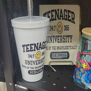 Rebellious White Travel Tumbler with Lid